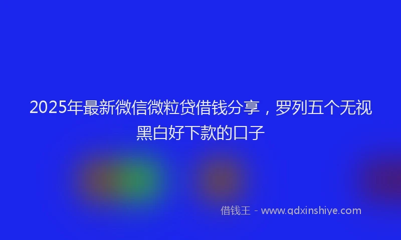 2025年最新微信微粒贷借钱分享，罗列五个无视黑白好下款的口子