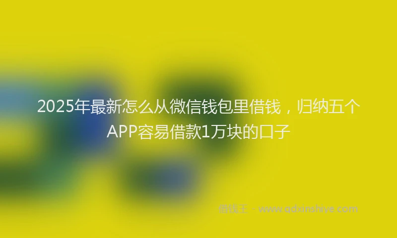 2025年最新怎么从微信钱包里借钱，归纳五个APP容易借款1万块的口子