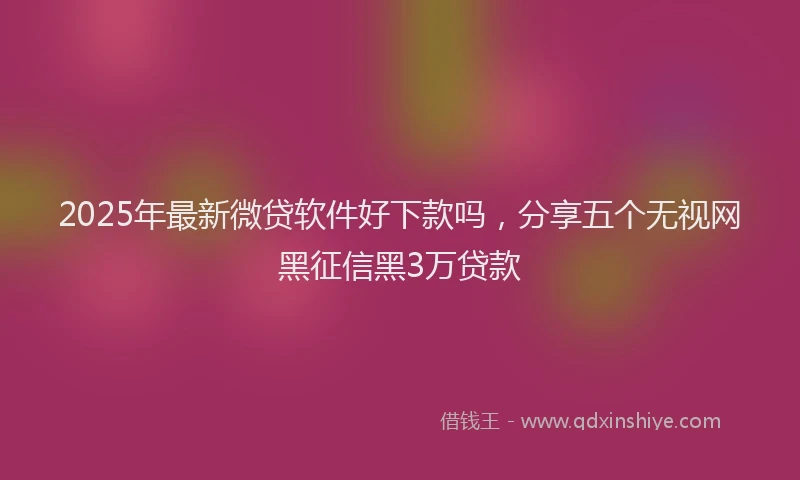2025年最新微贷软件好下款吗，分享五个无视网黑征信黑3万贷款