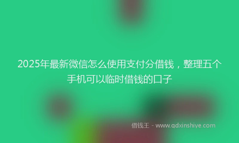 2025年最新微信怎么使用支付分借钱，整理五个手机可以临时借钱的口子