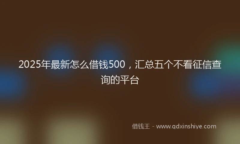 2025年最新怎么借钱500，汇总五个不看征信查询的平台