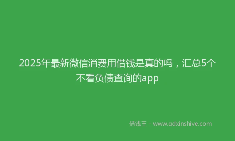 2025年最新微信消费用借钱是真的吗，汇总5个不看负债查询的app