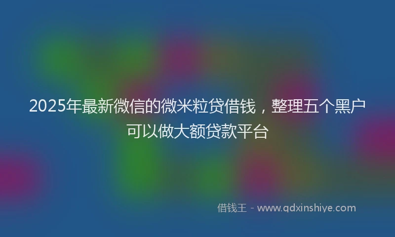 2025年最新微信的微米粒贷借钱，整理五个黑户可以做大额贷款平台