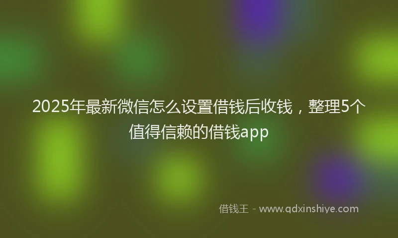 2025年最新微信怎么设置借钱后收钱，整理5个值得信赖的借钱app