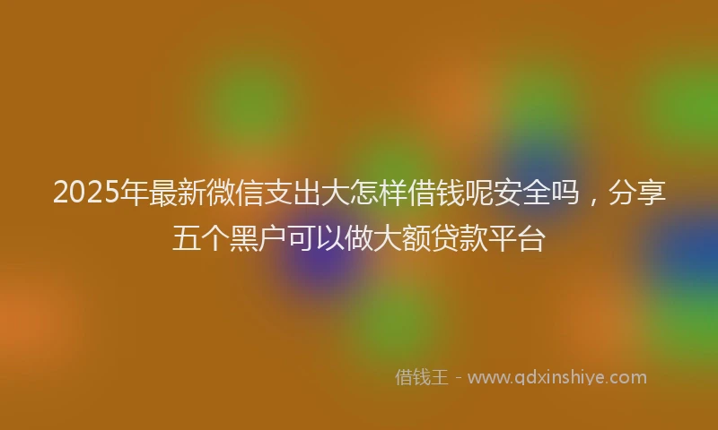 2025年最新微信支出大怎样借钱呢安全吗，分享五个黑户可以做大额贷款平台