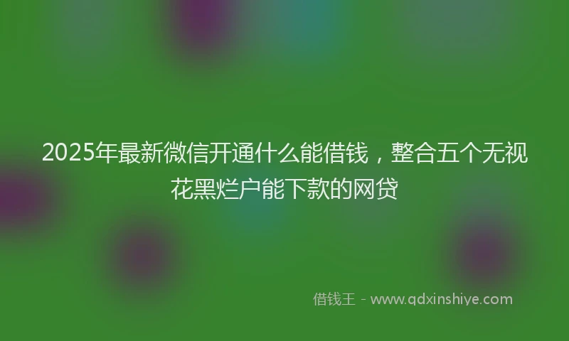 2025年最新微信开通什么能借钱，整合五个无视花黑烂户能下款的网贷