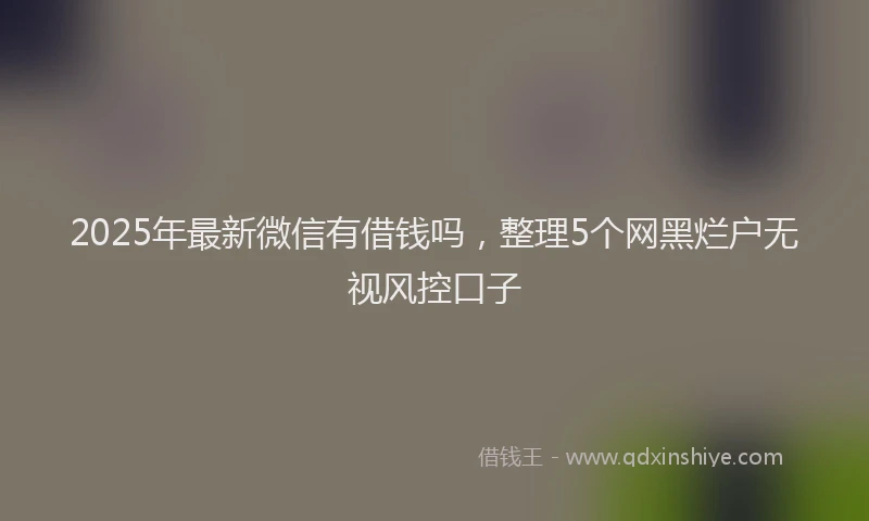 2025年最新微信有借钱吗，整理5个网黑烂户无视风控口子