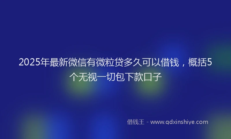 2025年最新微信有微粒贷多久可以借钱，概括5个无视一切包下款口子