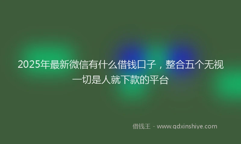 2025年最新微信有什么借钱口子，整合五个无视一切是人就下款的平台