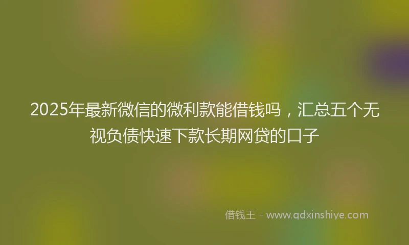 2025年最新微信的微利款能借钱吗，汇总五个无视负债快速下款长期网贷的口子