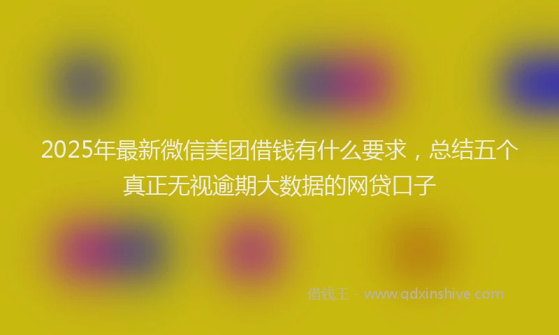 2025年最新微信美团借钱有什么要求，总结五个真正无视逾期大数据的网贷口子