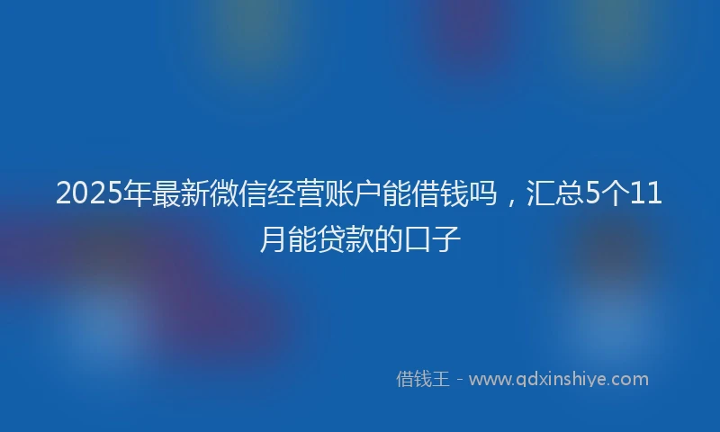 2025年最新微信经营账户能借钱吗，汇总5个11月能贷款的口子