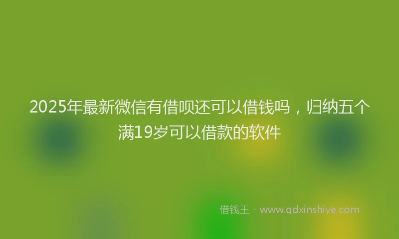2025年最新微信有借呗还可以借钱吗，归纳五个满19岁可以借款的软件