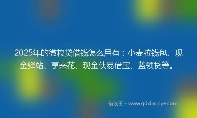 2025年的微粒贷借钱怎么用有：小麦粒钱包、现金驿站、享来花、现金侠易借宝、蓝领贷等。