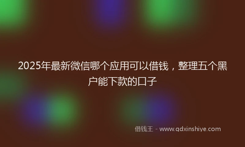 2025年最新微信哪个应用可以借钱，整理五个黑户能下款的口子
