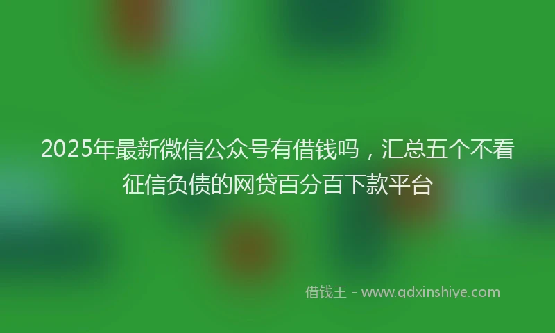 2025年最新微信公众号有借钱吗，汇总五个不看征信负债的网贷百分百下款平台