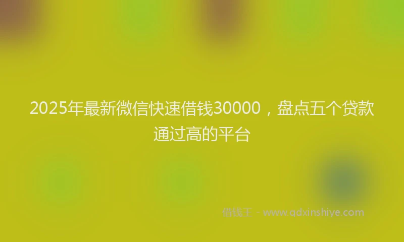 2025年最新微信快速借钱30000，盘点五个贷款通过高的平台