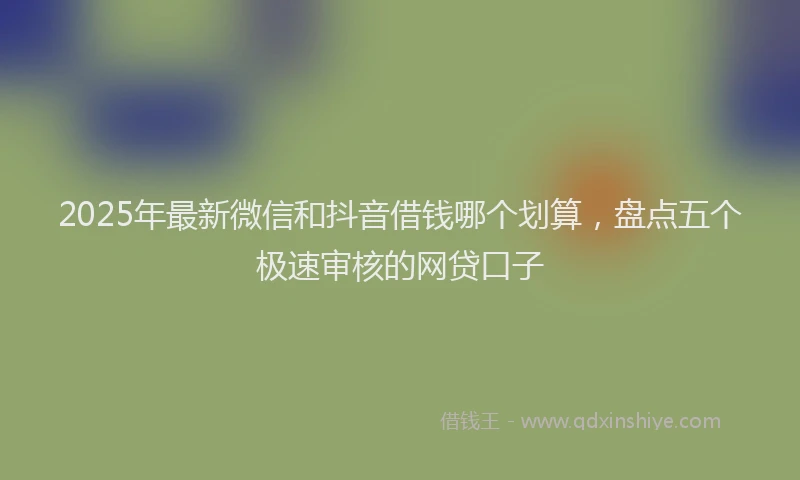 2025年最新微信和抖音借钱哪个划算，盘点五个极速审核的网贷口子