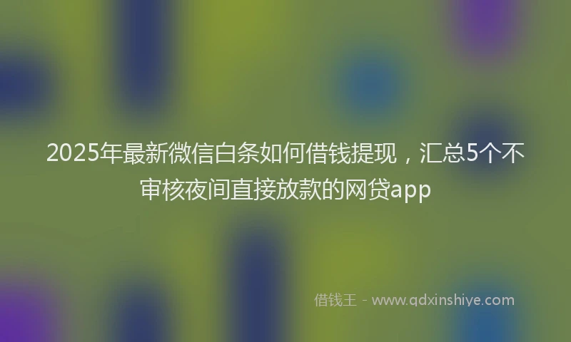 2025年最新微信白条如何借钱提现，汇总5个不审核夜间直接放款的网贷app