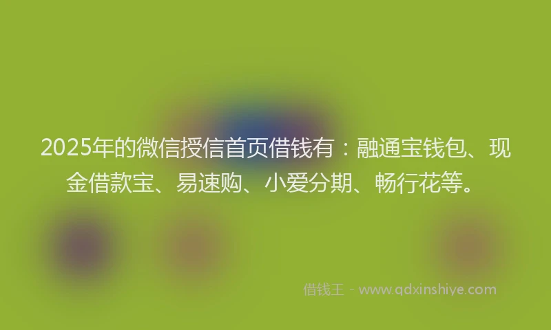 2025年的微信授信首页借钱有：融通宝钱包、现金借款宝、易速购、小爱分期、畅行花等。