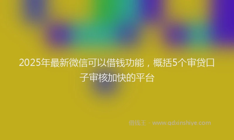 2025年最新微信可以借钱功能，概括5个审贷口子审核加快的平台