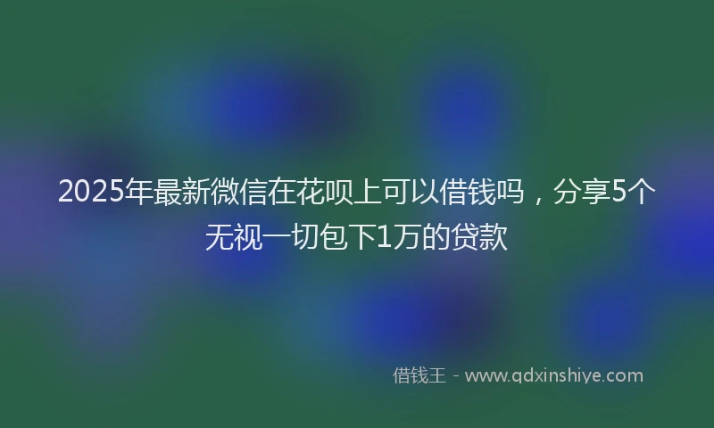 2025年最新微信在花呗上可以借钱吗，分享5个无视一切包下1万的贷款