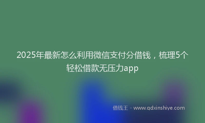 2025年最新怎么利用微信支付分借钱，梳理5个轻松借款无压力app