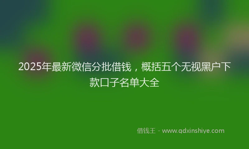 2025年最新微信分批借钱，概括五个无视黑户下款口子名单大全