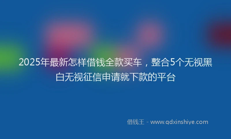 2025年最新怎样借钱全款买车，整合5个无视黑白无视征信申请就下款的平台