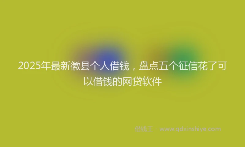 2025年最新徽县个人借钱，盘点五个征信花了可以借钱的网贷软件