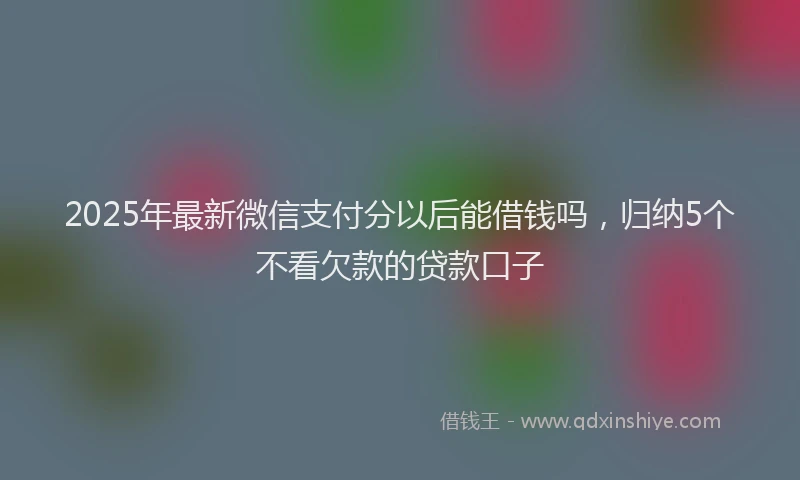 2025年最新微信支付分以后能借钱吗，归纳5个不看欠款的贷款口子