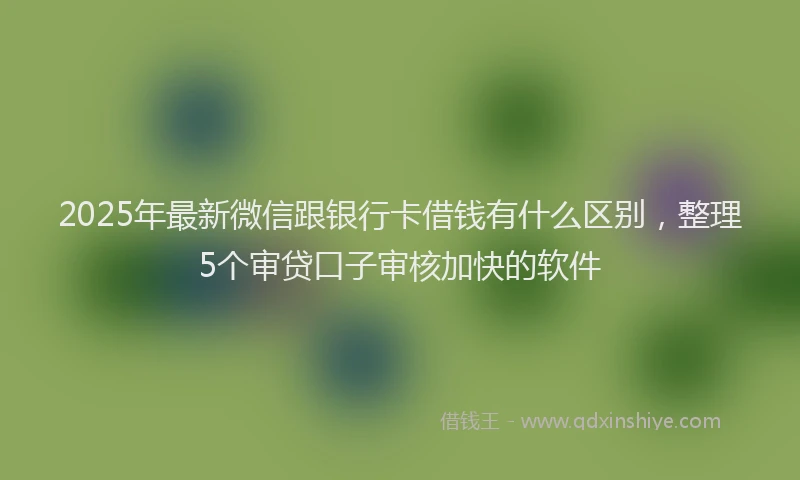 2025年最新微信跟银行卡借钱有什么区别，整理5个审贷口子审核加快的软件