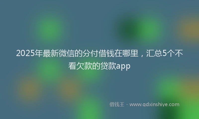 2025年最新微信的分付借钱在哪里，汇总5个不看欠款的贷款app