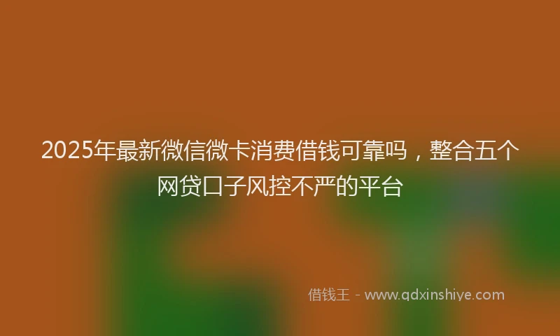 2025年最新微信微卡消费借钱可靠吗，整合五个网贷口子风控不严的平台