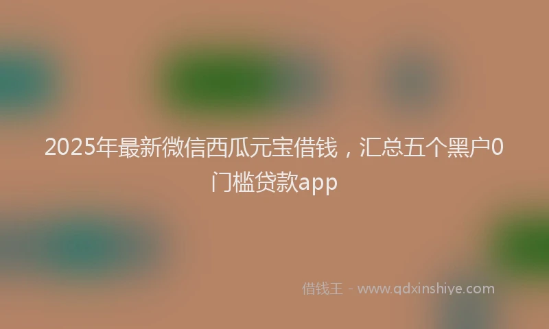 2025年最新微信西瓜元宝借钱，汇总五个黑户0门槛贷款app