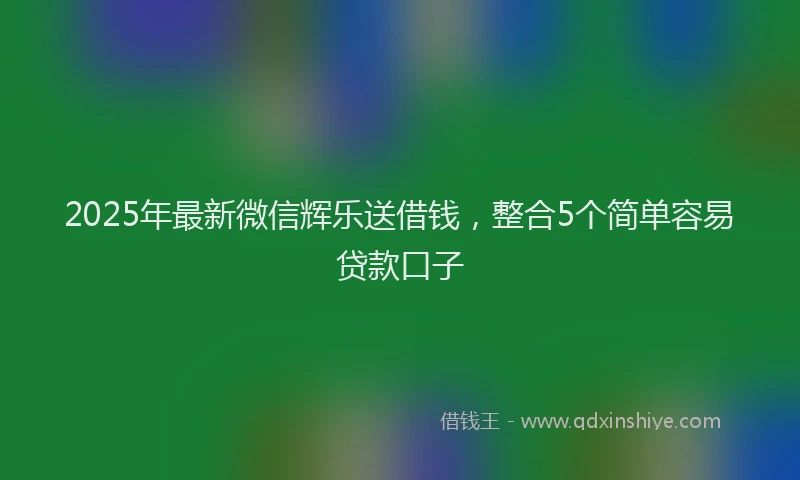 2025年最新微信辉乐送借钱，整合5个简单容易贷款口子