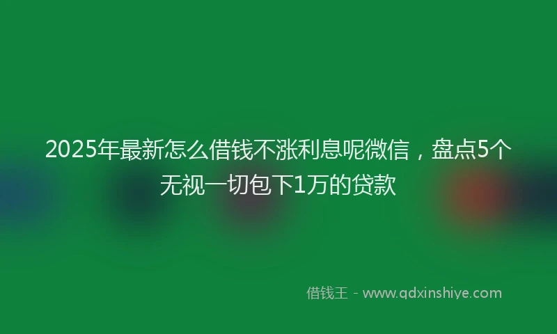 2025年最新怎么借钱不涨利息呢微信，盘点5个无视一切包下1万的贷款