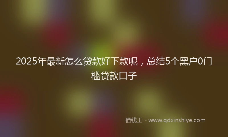2025年最新怎么贷款好下款呢，总结5个黑户0门槛贷款口子
