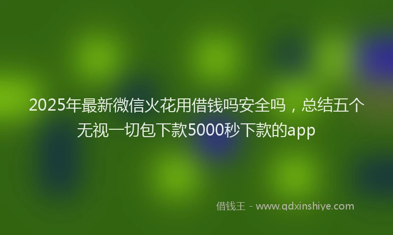 2025年最新微信火花用借钱吗安全吗，总结五个无视一切包下款5000秒下款的app