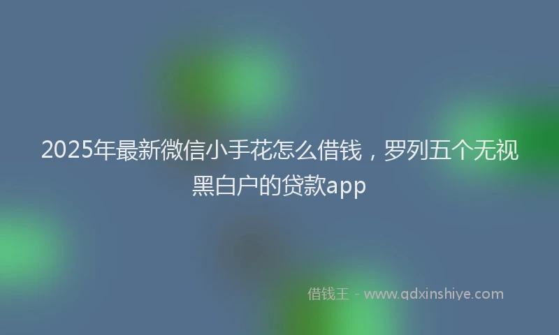 2025年最新微信小手花怎么借钱，罗列五个无视黑白户的贷款app