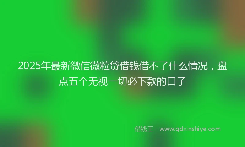 2025年最新微信微粒贷借钱借不了什么情况，盘点五个无视一切必下款的口子