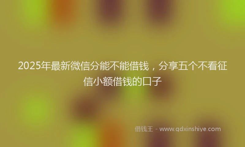 2025年最新微信分能不能借钱，分享五个不看征信小额借钱的口子