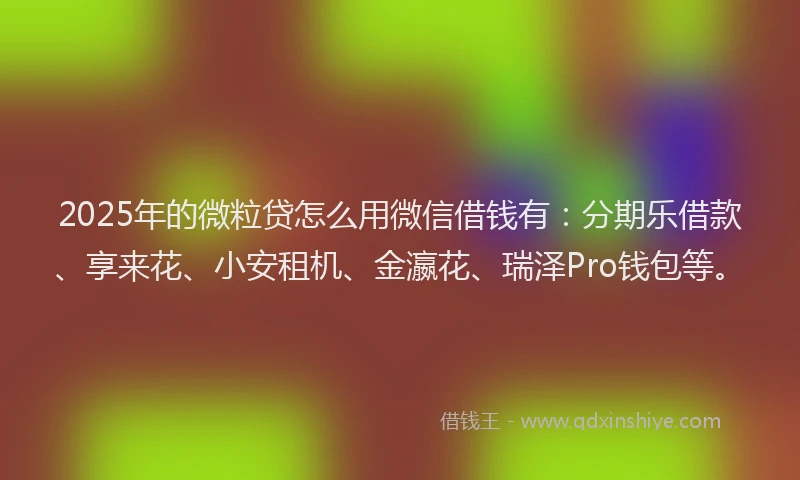 2025年的微粒贷怎么用微信借钱有：分期乐借款、享来花、小安租机、金瀛花、瑞泽Pro钱包等。