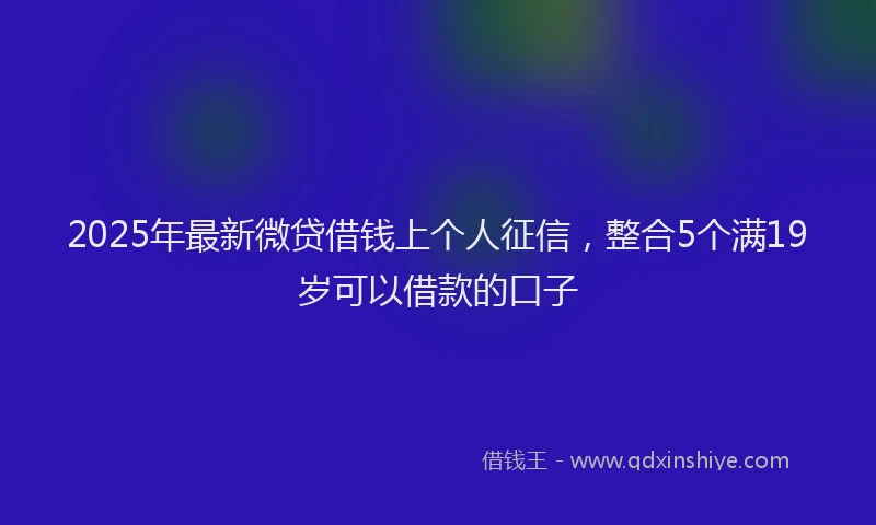 2025年最新微贷借钱上个人征信，整合5个满19岁可以借款的口子