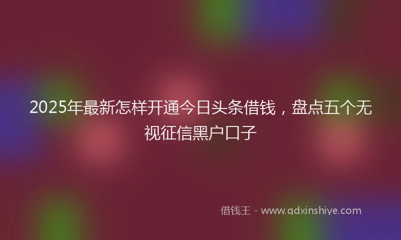 2025年最新怎样开通今日头条借钱，盘点五个无视征信黑户口子