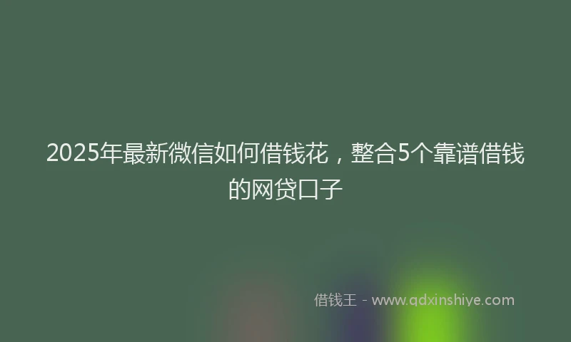 2025年最新微信如何借钱花，整合5个靠谱借钱的网贷口子