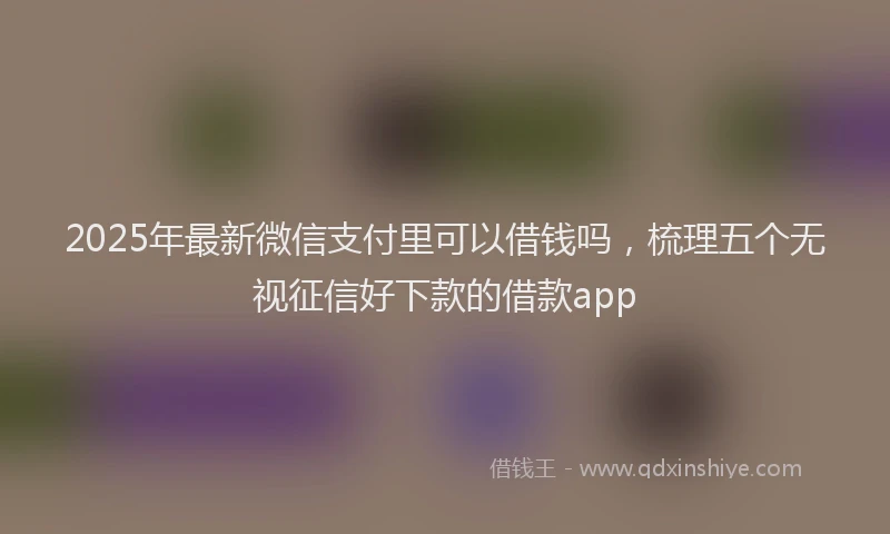 2025年最新微信支付里可以借钱吗，梳理五个无视征信好下款的借款app