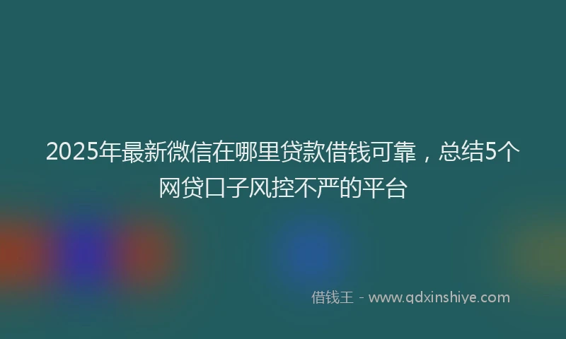 2025年最新微信在哪里贷款借钱可靠，总结5个网贷口子风控不严的平台