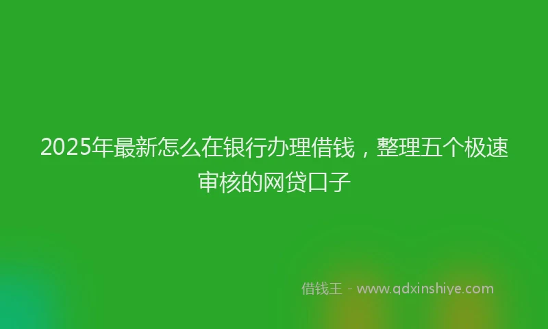 2025年最新怎么在银行办理借钱，整理五个极速审核的网贷口子