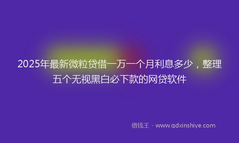 2025年最新微粒贷借一万一个月利息多少，整理五个无视黑白必下款的网贷软件